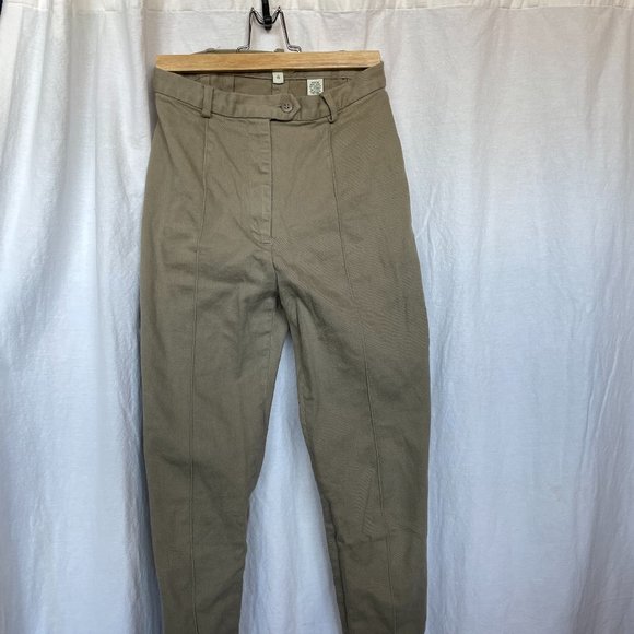 Anne Klein Cigarette High-Waisted Khaki Trouser - Picture 2 of 5
